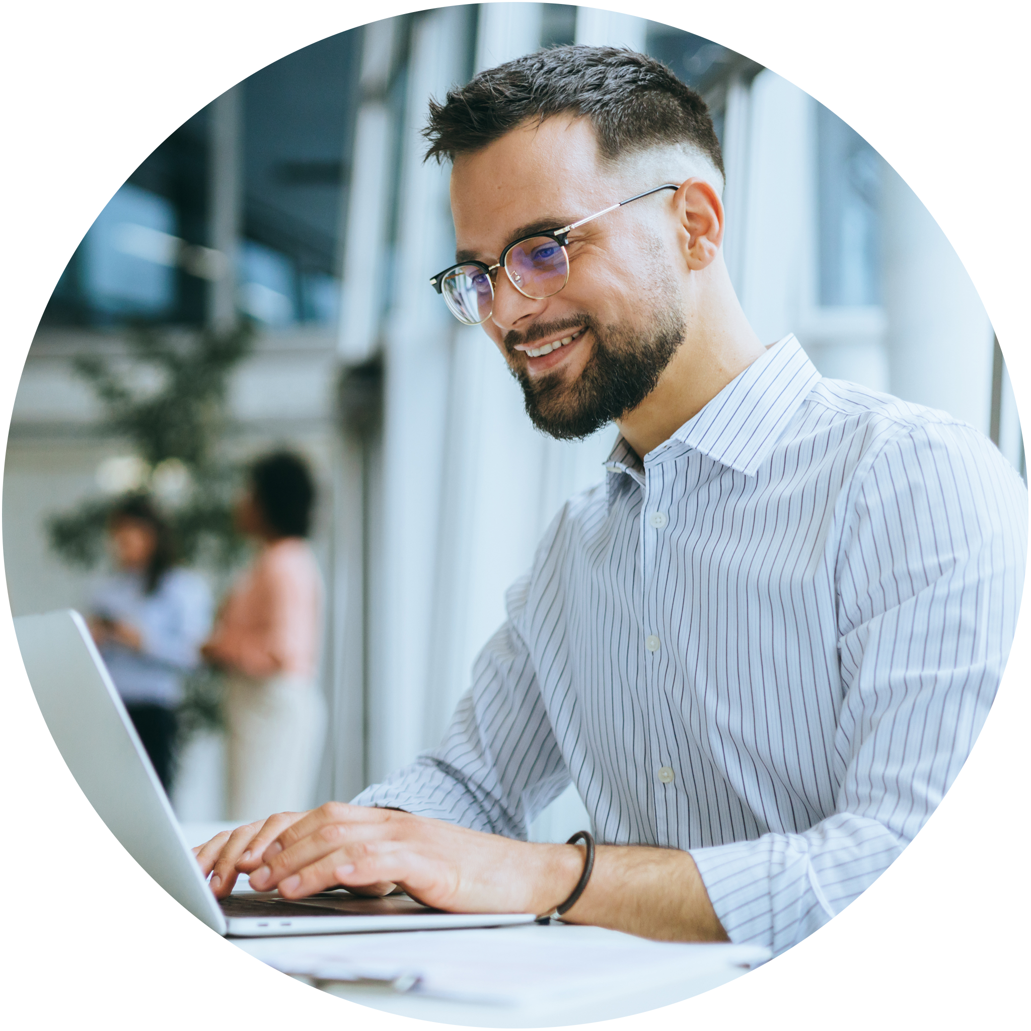 man using laptop