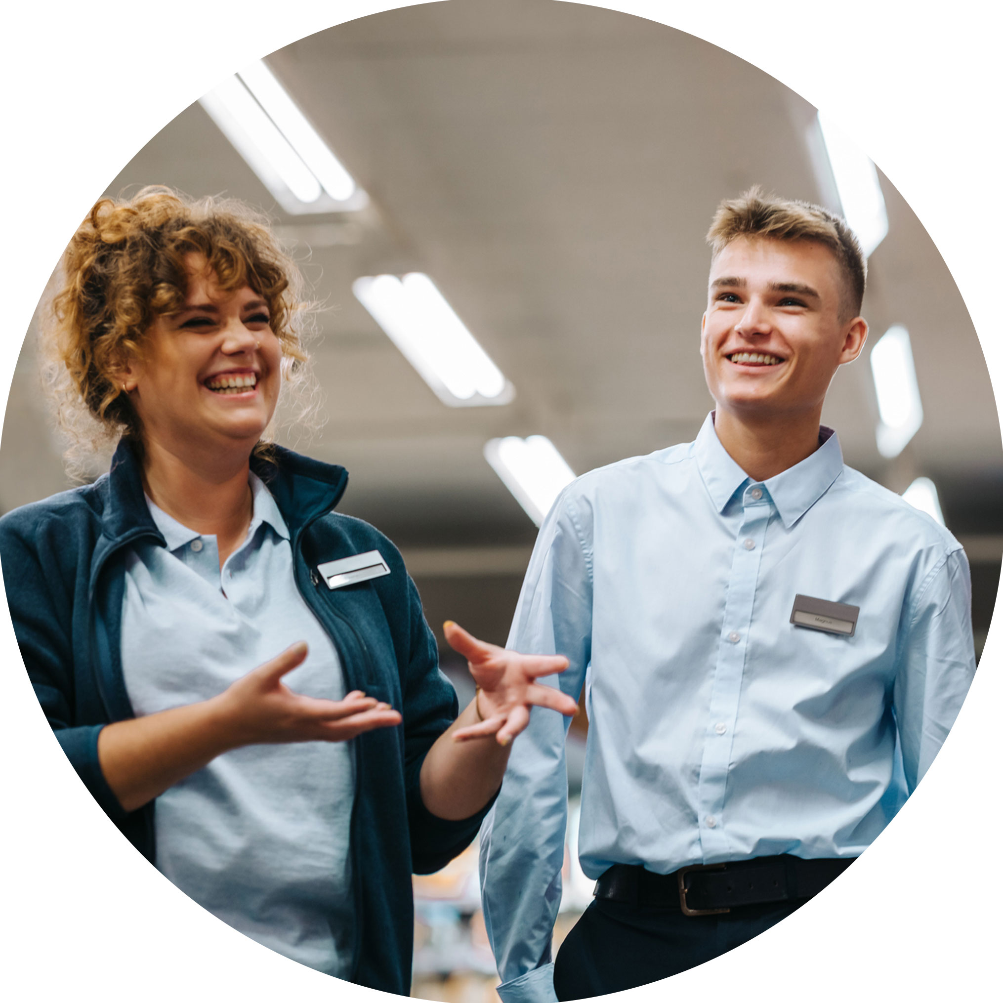 smiling retail workers