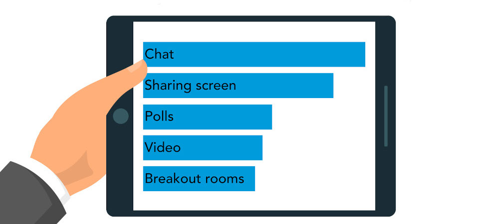 Which tools have you used on virtual classroom platforms? Most popular was chat, then sharing screen, polls, video, breakout rooms.
